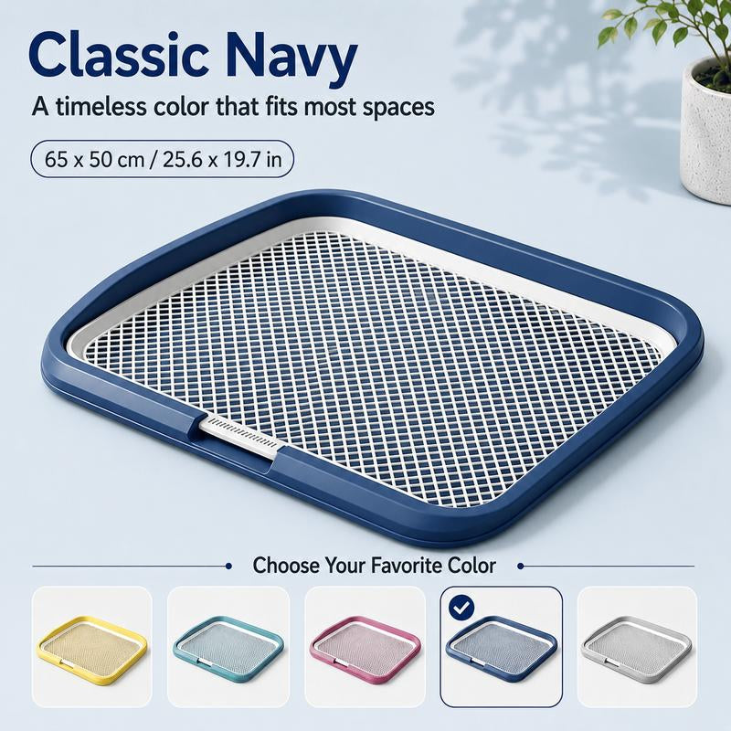 Dog Potty Tray with Removable Grating, Leak-Proof Indoor Dog Toilet for Puppy Training, Washable Pee Pad Holder for Apartments & Dogs