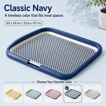 Dog Potty Tray with Removable Grating, Leak-Proof Indoor Dog Toilet for Puppy Training, Washable Pee Pad Holder for Apartments & Dogs