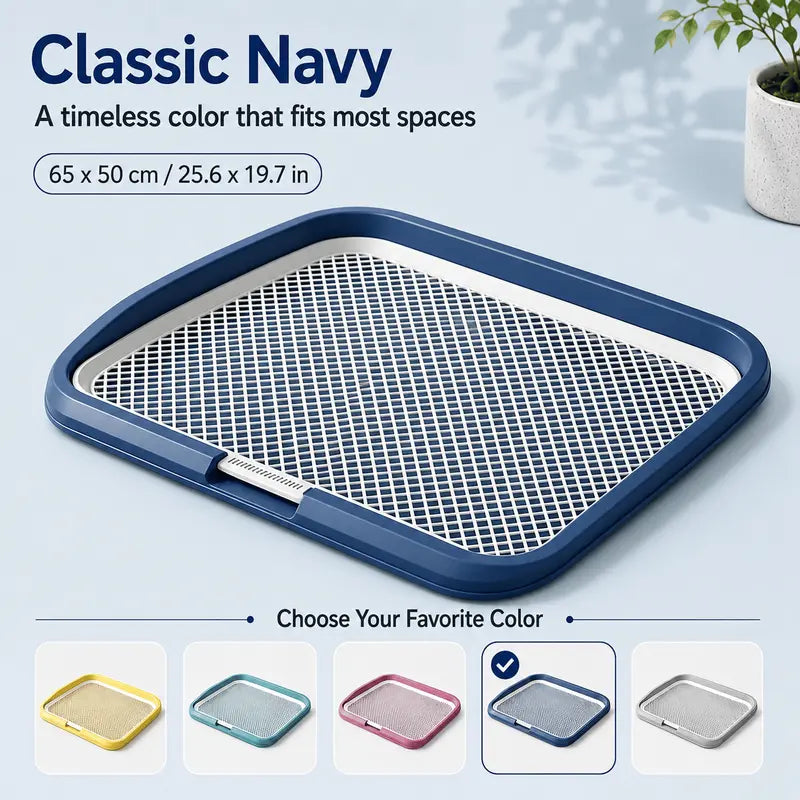 Dog Potty Tray with Removable Grating, Leak-Proof Indoor Dog Toilet for Puppy Training, Washable Pee Pad Holder for Apartments & Dogs
