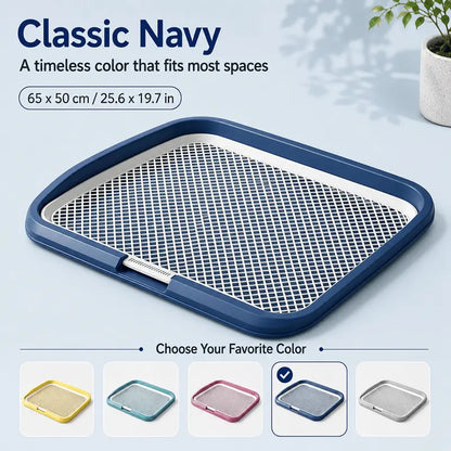 Dog Potty Tray with Removable Grating, Leak-Proof Indoor Dog Toilet for Puppy Training, Washable Pee Pad Holder for Apartments & Dogs