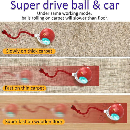 USB Smart Interactive Cat Toy Ball, Automatic Cat Toy, Rechargeable Indoor Cat Toy with Colorful Lights, Power Ball Cat Toy, Kitten Toy, Automatic Rolling Ball