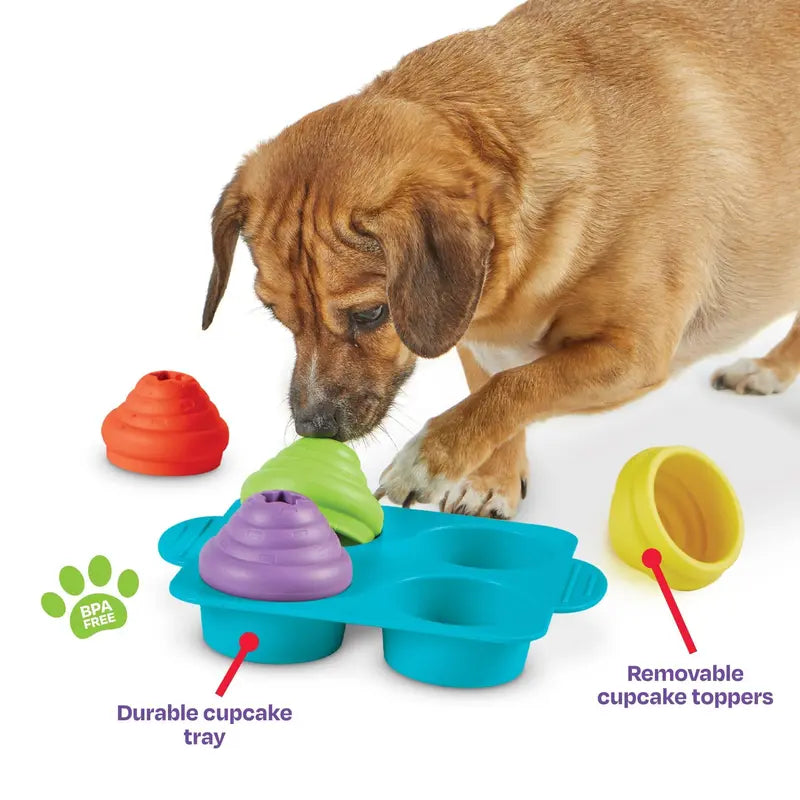 Brightkins Cupcake Interactive Treat Puzzle Board Dog Toy