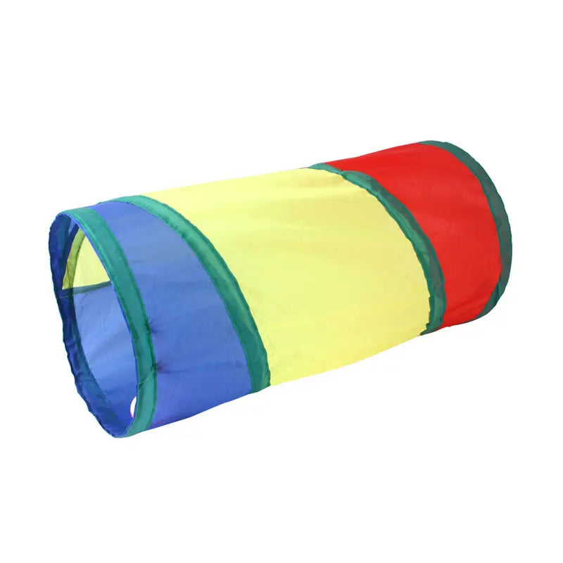 24Pcs Colorful Cartoon Cat Toy Set - Polypropylene 2-Way Interactive Tunnel with Memory Steel Frame, Feathers, Ribbon Flutter Tease, Bell Ball - Stimulating Training for Kittens, Universal Birthday Gift