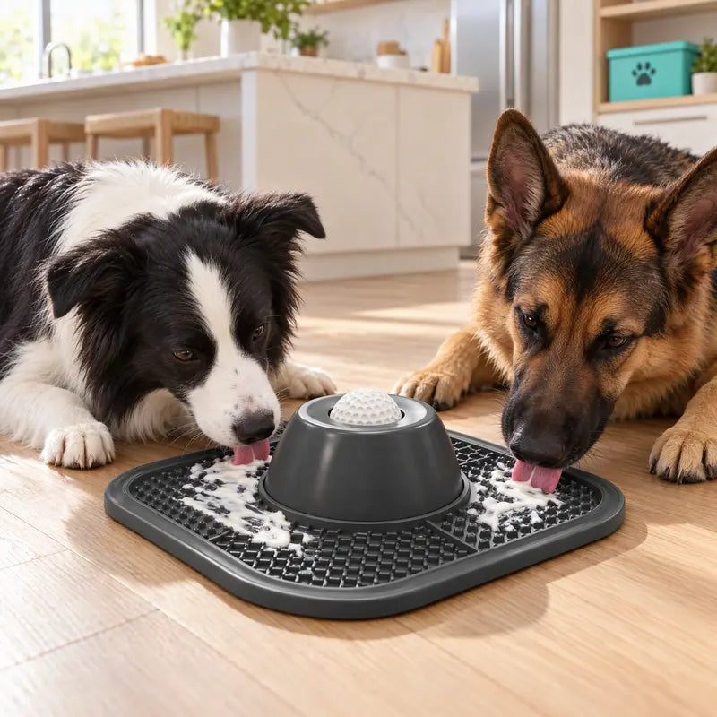 Purrgoo Paw Interactive Dog Lick Bowl for Yogurt & Frozen Treats, Slow Feeder Puzzle Bowl with Anti-Slip Base, Ball-In Treat Dispensing Design, Dog Enrichment Toy for Mental Stimulation, Boredom Relief Feeding Accessory for Puppies F Stopper Slobber