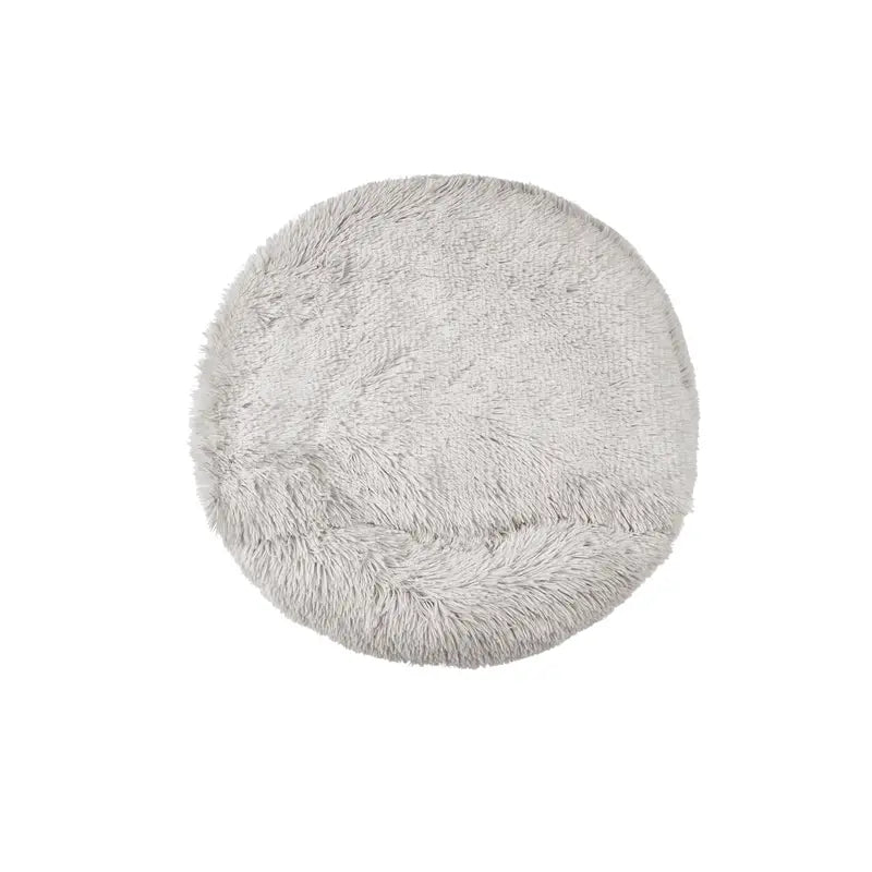 Hooded Donut Dog Bed & Cat Bed | Calming Pet Bed with Blanket - Luna/Grey